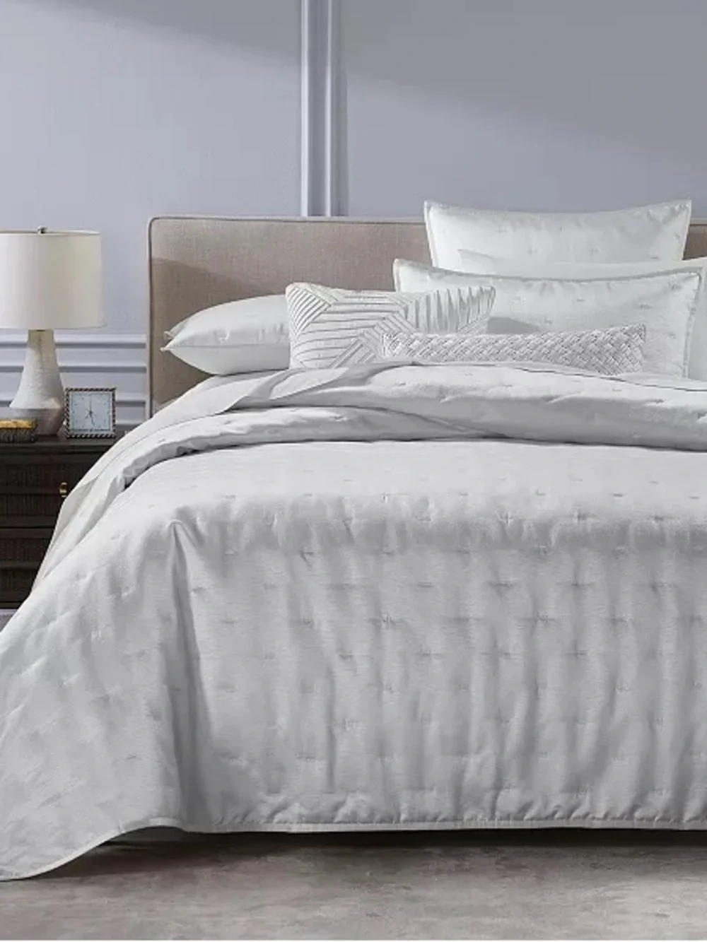 Hotel Collection Glint 5 Piece Quilted Coverlet & Pillow Shams Set